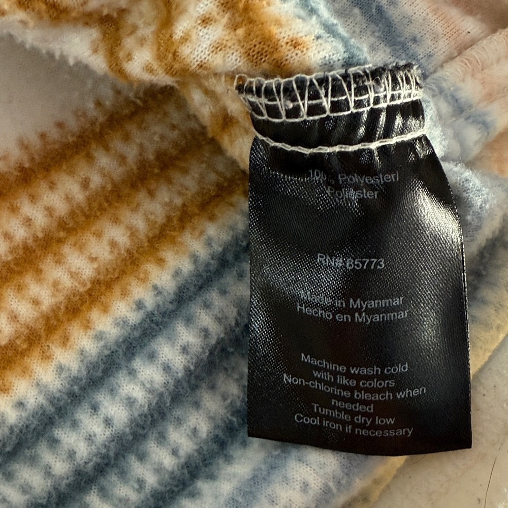 O'Neill Cream and Blue Striped Zip Up Jacket - Picture 7 of 8
